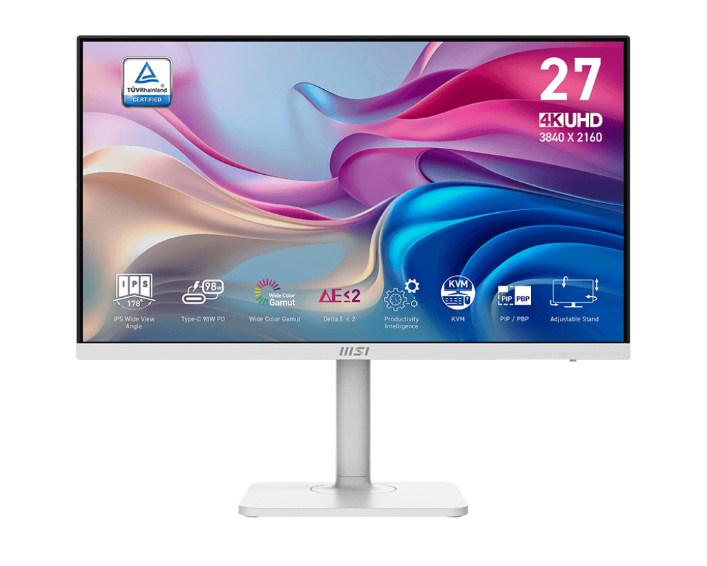 MSI Modern MD272UPHW - 27" UHD IPS HDR Type-C B2B monitor, fehér